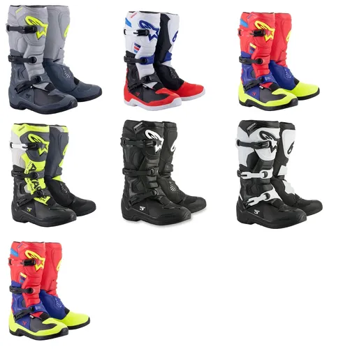 Alpinestars Tech 3 Boots Adult 6 7 8 9 10 11 12 13 14 Black Gray Red White Blue Yellow Fluorescent Yellow 1