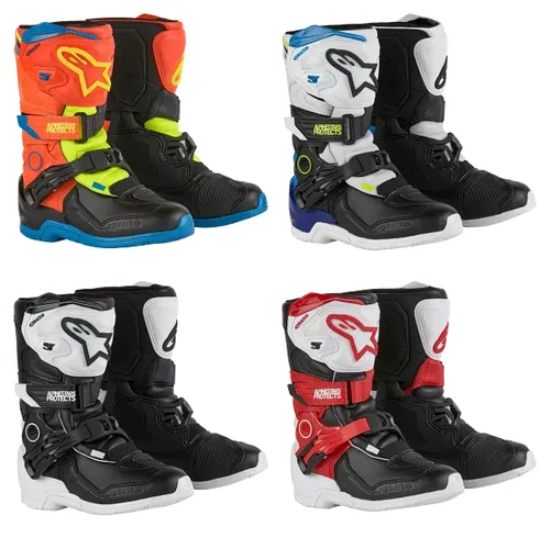 Alpinestars Tech 3S Kids Boots Kids 10 11 12 13 Blue Fluorescent Yellow Fluorescent Orange Black White Red 1