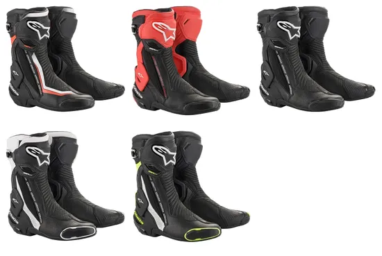 Alpinestars SMX Plus Vented Boots Adult 10.5 11.5 12 12.5 3.5 5 6 6.5 7.5 8 9 9.5 Black White Red Yellow 1