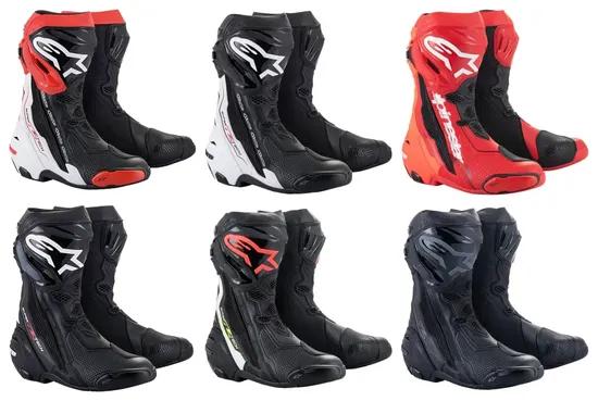Alpinestars Supertech R Boots Adult 10.5 11.5 12 12.5 6 6.5 7.5 8 9 9.5 Black Red White Gray
