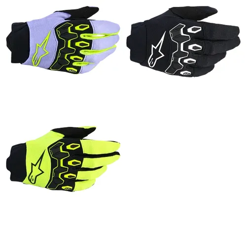 Alpinestars Youth Full Bore V2 Gloves Youth 3XS 2XS XS S M L Purple Fluorescent Yellow Black Yellow 1