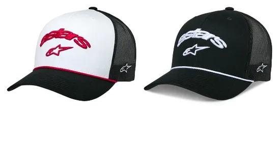 Alpinestars Adult Unisex Agree Trucker Hat One Size White Red Black 1