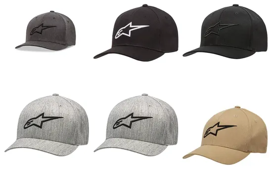 Alpinestars Adult Unisex Ageless Curve Hat L XL S M Charcoal Black White Gray Red Tan