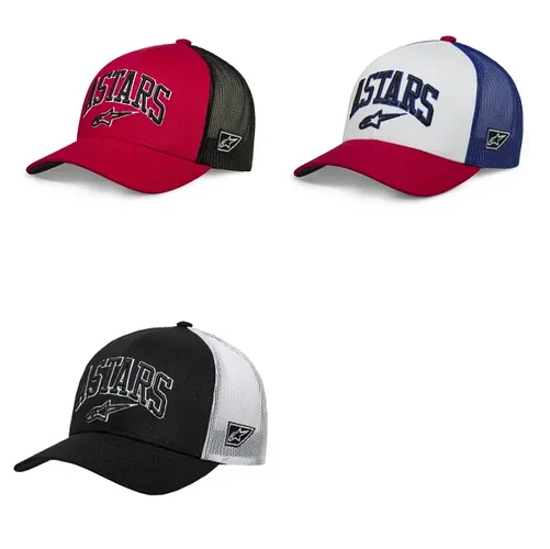 Alpinestars Adult Unisex Dunker Trucker Hat One Size Black Red Blue White 1