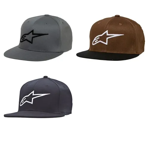 Alpinestars Adult Unisex Ageless Flat Bill Hat L XL S M Gray Black Brown White