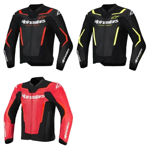 Alpinestars Adult Men GP Force v2 Airflow Leather Jacket 38 40 42 44 46 48 50 Black White Red Yellow