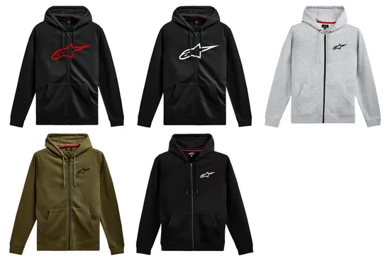 Alpinestars Adult Men Ageless Zip Hoodie M L XL 2XL Black Red Gray Green White 1