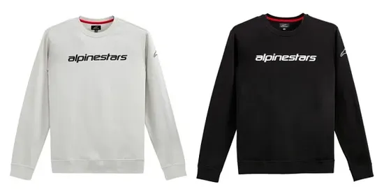 Alpinestars Adult Men Linear Crew Fleece M XL 2XL Gray Black 1