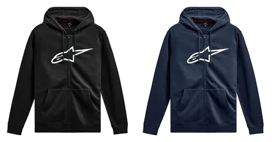 Alpinestars Adult Men Ageless Zip Hoodie V3 S M L XL 2XL Black White Navy