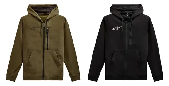 Alpinestars Adult Men Asymmetrical Zip-up Hoodie M L XL 2XL Green Black 1