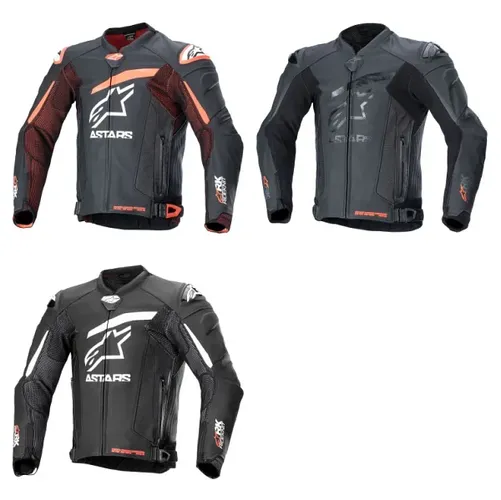 Alpinestars Adult Men GP Plus R v4 Rideknit Leather Jacket 38 40 42 44 46 48 50 Black Orange White 1