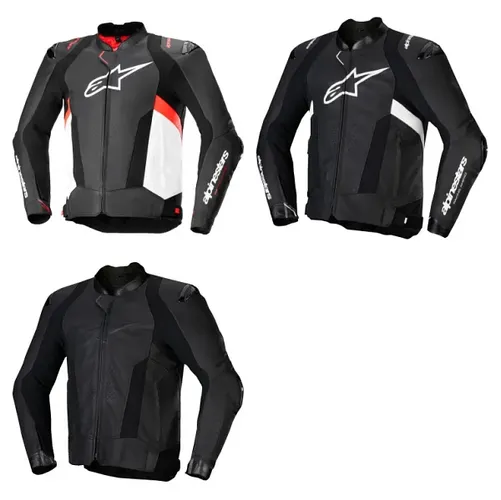 Alpinestars Adult Men Missile v3 Leather Jacket 38 40 42 44 46 48 50 Black White Red 1