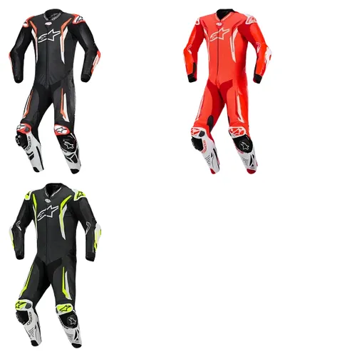 Alpinestars Adult Men GP Tech v5 1pc Leather Suit 38 40 42 44 46 48 Black White Red Yellow 1
