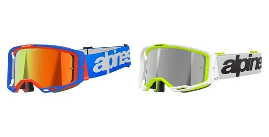 Alpinestars Blue Orange White Fluorescent Yellow Adult Vision 8 Wordmark Goggle Single Red Silver 1