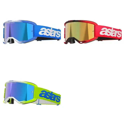 Alpinestars Blue Red Yellow Adult Vision 5 Blaze Goggle Single Blue Gold