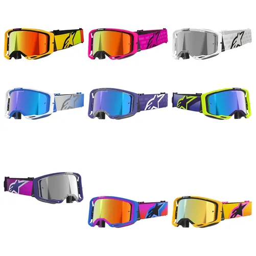 Alpinestars Pink Yellow Black White Blue Gray Purple Orange Adult Vision 8 Corp Goggle Single Red Clear Silver Blue Gold