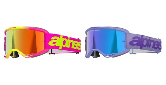 Alpinestars Pink Fluorescent Yellow Purple Adult Vision 5 Wordmark Goggle Single Red Blue 1