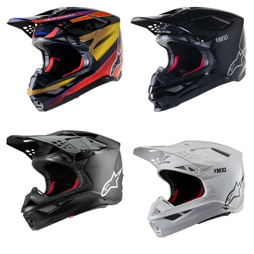 Alpinestars Adult S-M10 Helmet MX | S 2XL | Black Gold Red Gray White 1