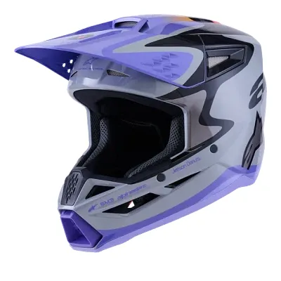 Alpinestars Adult Jettson SM3 Helmet MX | XS S M L XL 2XL | Gray Purple 1
