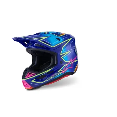 Alpinestars Adult SM7 Cast Helmet MX | S M L XL 2XL | Blue Yellow Pink 1