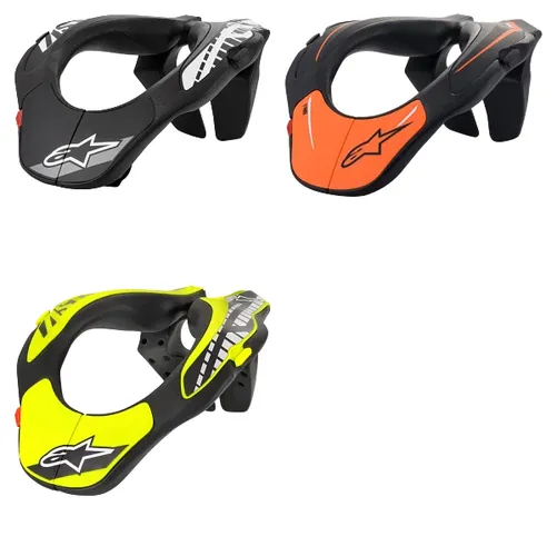 Alpinestars Youth Unisex Youth Neck Support One Size Black White Orange Yellow