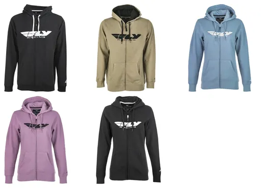 Fly Racing Adult Men Women Corporate Zip Up Hoodie S M L XL 2XL Black Tan Blue Mauve White
