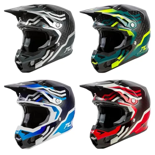 Fly Racing Adult Youth Formula S Carbon Byte Helmet Full Face MX | XS S M L XL 2XL | Black Gray Silver Teal Green Blue White Red 1