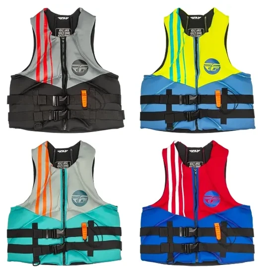Fly Racing Neoprene Floatation Vest Black Blue Hi Viz Teal Gray Orange Red Adult XS S M L XL 2XL 3XL