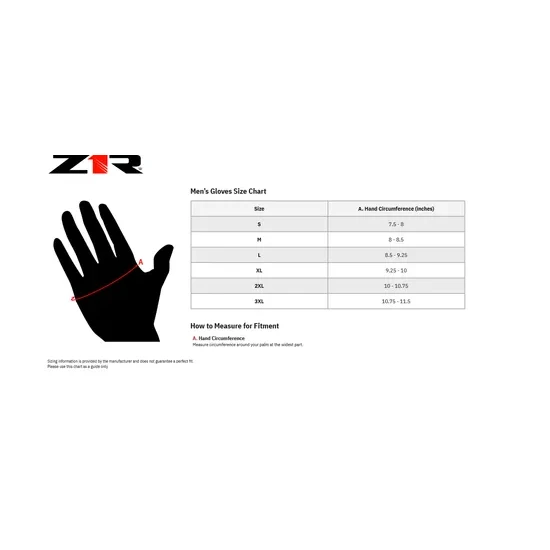 Z1R Flame Gloves Adult S M L XL 2XL 3XL Brown White Gray 2