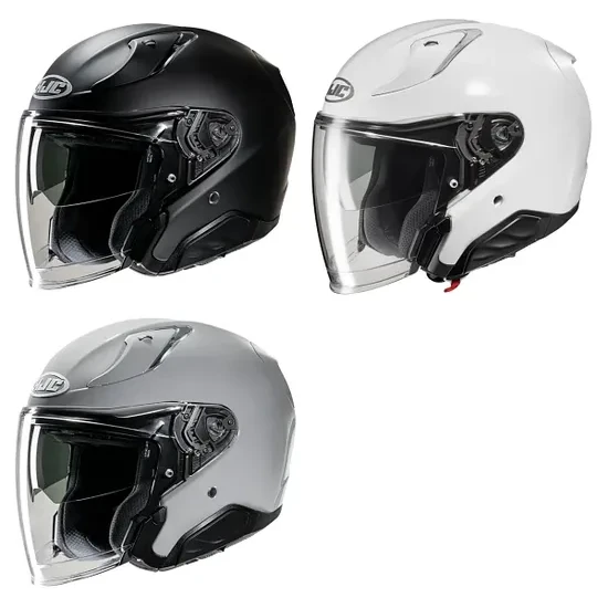 HJC Adult RPHA 31 Solid Helmet Open Face | XS S M L XL 2XL | Black Satin White Gray