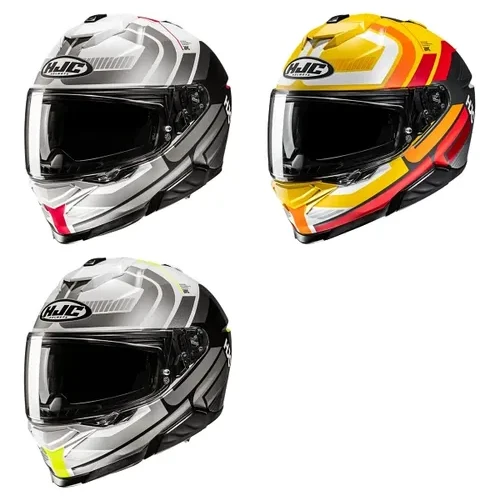 HJC Adult i71 Viz Helmet Full Face | S 2XL | Gray Red White Yellow Orange