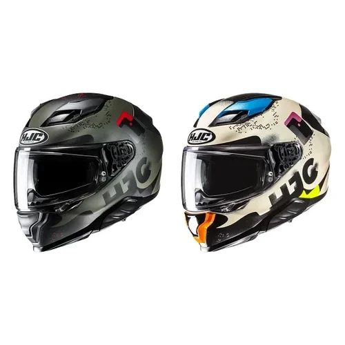 HJC Adult F71 Faco Helmet Full Face | XS S M L XL 2XL | Green Red Black Cream Multi 1