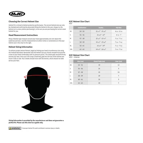 HJC Adult V10 Solid Helmet Full Face | S M L XL 2XL | Black Red Black Satin White 2