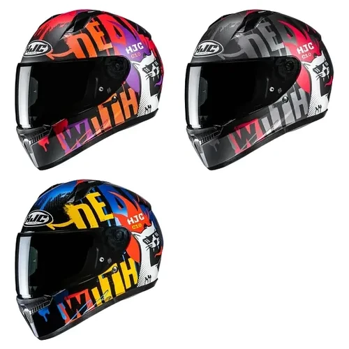 HJC Adult Youth C10 FOP Helmet Full Face | 3XS 2XS XS S M L | Orange Red Purple Black White Blue Yellow 1