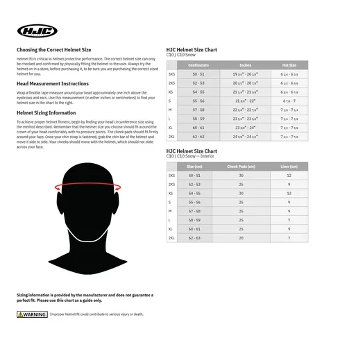 HJC Adult Youth C10 Epik Helmet Full Face | XS S M L | White Red 2