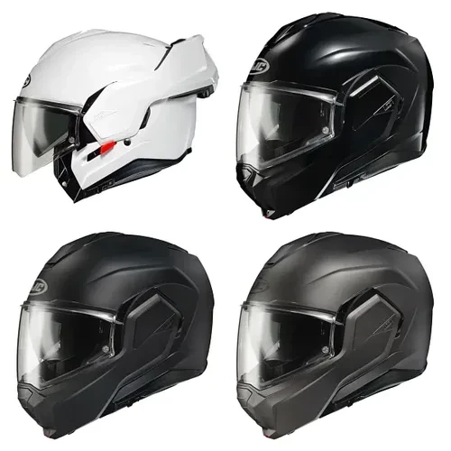 HJC Adult i100 Solid Modular Helmet Modular | XS S M L XL 2XL | White Black Black Satin Gray 1