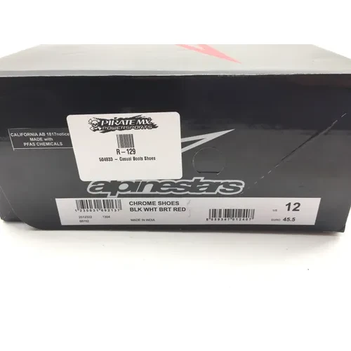 Used Alpinestars Chrome Shoes Men 12 Black Red White 2512322130412 10
