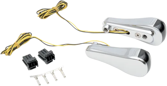 Alloy Art Smooth Chrome Front Turn Signal Lights w Smoke Lens LED