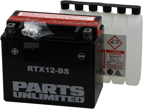 Parts Unlimited AGM Maintenance Free Battery RTX12-BS