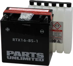 Parts Unlimited AGM Maintenance Free Battery YTX16-BS-1