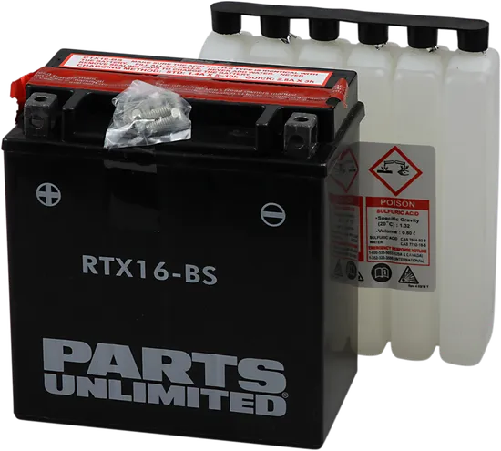 Parts Unlimited AGM Maintenance Free Battery YTX16-BS