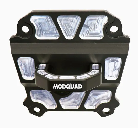 Modquad 58in Al Rear Radius Rod Support Plate Black w Tow Hook