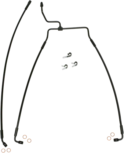 Magnum XR Front Brake Line Kit Complete Black Blk Non-ABS 35in. 10 Over