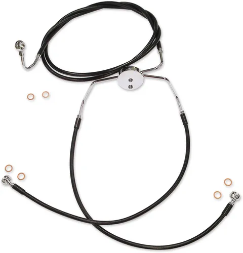 Magnum XR Front Lower Brake Line Kit Black Chrome ABS 15.25in.