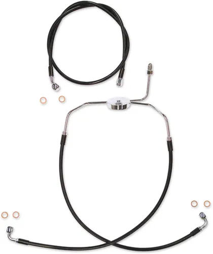 Magnum XR Front Brake Line Kit Complete Black Chrome Non-ABS 19in.