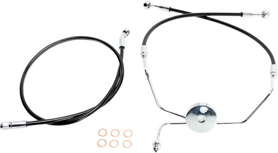 Magnum XR Front Brake Line Kit Complete Black Chrome Non-ABS 33in. 14 Over