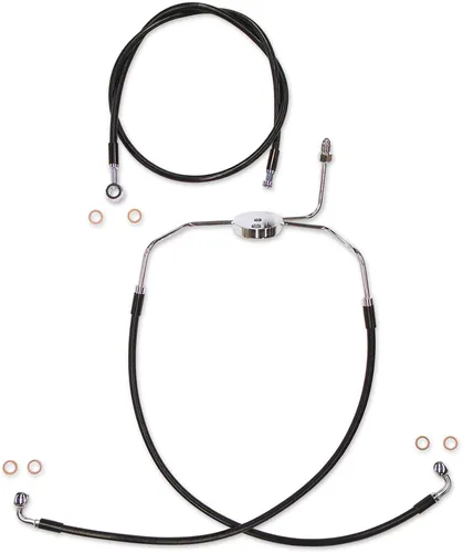 Magnum XR Front Brake Line Kit Complete Black Chrome Non-ABS 23in.