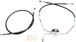 Magnum XR Front Brake Line Kit Complete Black Chrome Non-ABS 33in. 14 Over