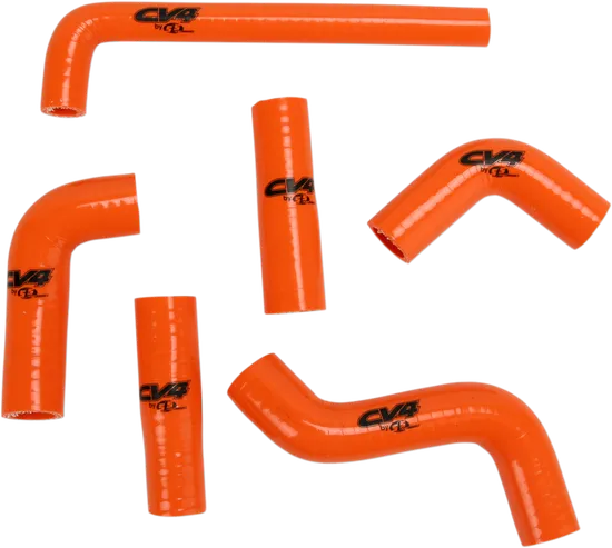 CV4 Performance Silicone Radiator Hose Kit Orange 6pc