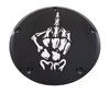 CE Black Billet Bone Middle Finger Derby Cover